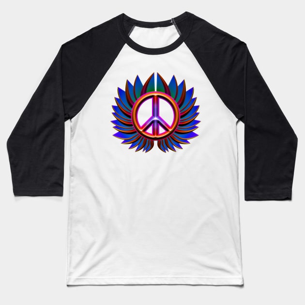 peace sign flower Baseball T-Shirt by DrewskiDesignz